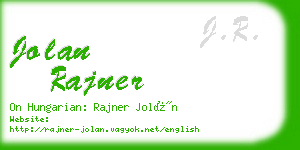 jolan rajner business card